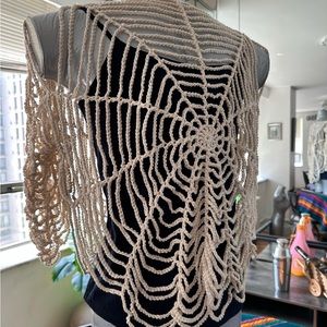 SPIDERWEB CROCHET TOP COVER UP HALLOWEEN. Fits M/L. Comes with the beanie